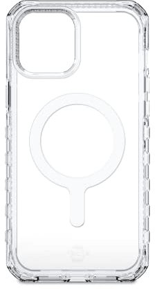 ITSKINS Supreme // Klare magnetische Schutzhülle, kompatibel mit iPhone 13 Pro, kompatibel mit MagSafe Slim Hybrid-Hülle, Anti-Vergilbung, militärische stoßfeste Abdeckung, transparenter weißer Druck