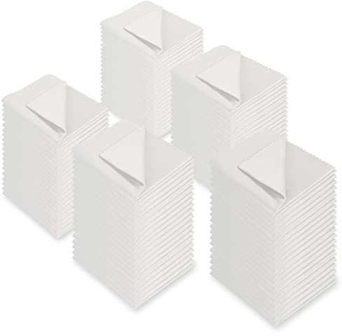 AAwipes Eyeglasses Cleaning Cloth Glasses Cloths Bulk 100 Pack (5.5x5.5, White, No Logo) for Eyeglasses, Lenses, Phones, Screens, Camera, Silverware, Any Other Delicate Surfaces
