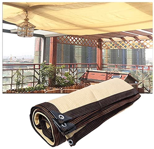 KGUDYS Beige Beschattungsnetz,Beschattungssegel,strapazierfähiges Beschattungsgewebe,UV-beständiges Gewebenetz,Wetter- und alterungsbeständig,mit Ösen,2m,3m,4m,5m,6m,8m,9m,10m,WxH-2.5x3m(8.2x9.8ft)
