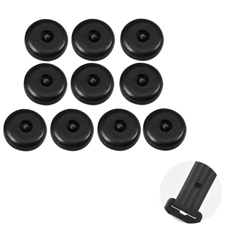 SYQZMYA 10er Set SicherheitsgurtStopper in Schwarz robust und langlebig Autogurt-Schnallenhalter, rutschfeste Anschnallhilfe LKW Universal Gurtstopper Knopf, für Auto, SUV, AQDK1007