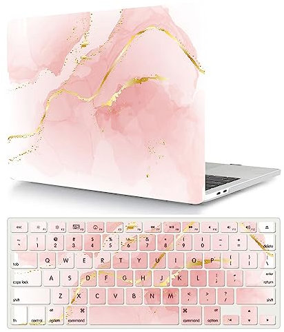 Custodia per Macbook 12 pollici 2017 2016 2015 Pubblicazione Modello A1534 con display Retina, Copertina Rigida in Plastica Protettiva e Tastiera Cover, Marmo rosa