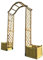 Wooden Arch with Pair of Garden Planters and Ground Spikes (Tan)
