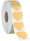 500 herzförmige Kraftklebeetiketten, natürliche braune runde Blankoetiketten mit dauerhaftem Kleberückstand, Kraftklebeetiketten mit Perforationslinie für Bastelarbeiten, Organisation (je 2.5cm)