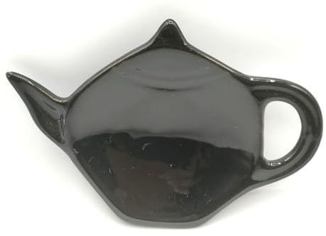 Tea People Teabag Dish - Ceramic Teabag Holder - Tea Spoon Rest - Tea Accessories - Colour Black