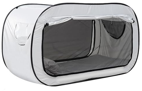 Datenschutz-Pop-Bett-Zelt, Pop-Bett-Zelt, Privatsphäre, Camping, Vollständig Geschlossenes, Schattiges Bett-Zelt für Kinder und Erwachsene (White)