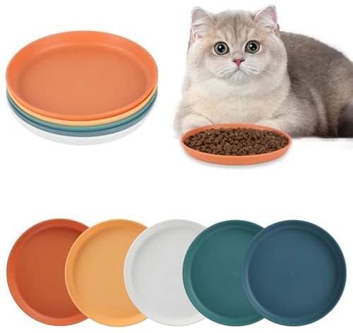 12 STK Flach Futternapf Katzenfutter Napf, Katzenschüssel, Katzenfressnapf Katze Futternapf für Katzenfutterschale flach Katzennapf, Katzennäpfe, Katzenteller, Trinkschale, für Trocken Nassfutter