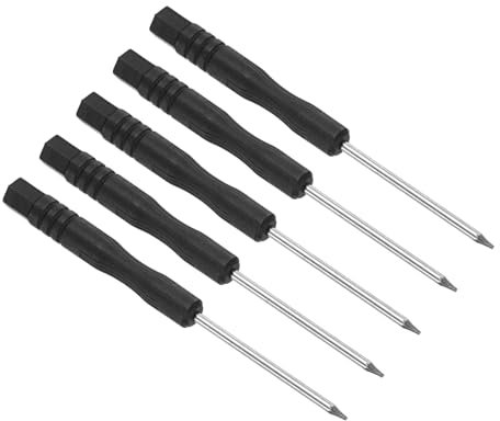 CoCud Destornillador Torx Pequeño Tamaño de 0.8mm Y Longitud 80mm de Cabeza Estrella de Acero con Agarre Antideslizante - (Aplicaciones: para Gafas Computadoras) 5 Piezas