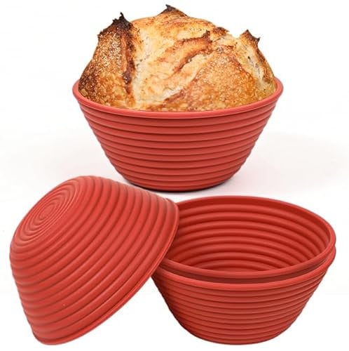 Webake Bread Proofing Basket Small Round Set Silicone 4 Pcs 5 Inch Mini Bread Proofing Baskets Sourdough Basket Proving Baskets Baking Tools