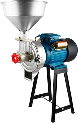 Heavy Duty Grain Mills Wet Dry Cereals Grinder, Electric Grain Mill Grinder Corn Mill, with Funnel for Flour Rice Feed Coffee Pellet in Powder