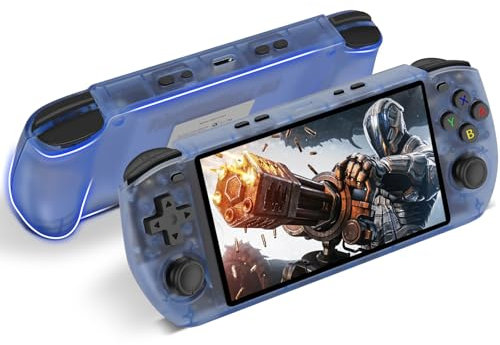 POWKDDY RGB10 MAX 3 Retro Handheld, 5.0 Inch IPS Screen Open Source Linux, Pocket Gamer unterstützung WiFi Multiplayer online schlachten und HDTV-Ausgang, mit 5500+ Klassische Spiele, 16+64G, Blau