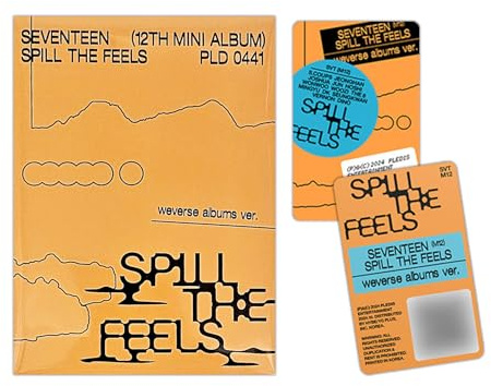 SEVENTEEN - 12th Mini Album [SPILL THE FEELS] (Weverse Albums Ver.) Card Holder + QR Card + Photocard + 2 Pin Badges + 4 Extra Photocards