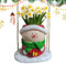 Pot De Fleur De Bonhomme De Neige De Noël, Balançoire En Résine Décoration De Pot De Fleur De Visage De Bonhomme De Neige De Noël, Décoration De Pot De Fleur Suspendue Pour Jardin, Cour, Salon