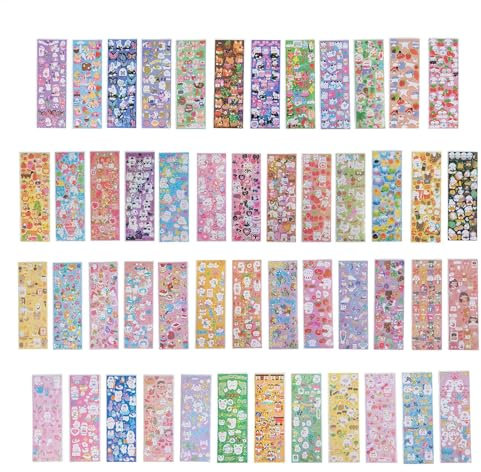 Cartoon Animal Stickers, Aesthetic Stickers For Kids, Non-repeating Decal Stickers, Fun Laptop Stickers For Teens, Skateboard Animal Stickers, Phone Stickers For Kids, Cute Computer Stickers, 50 Sheet