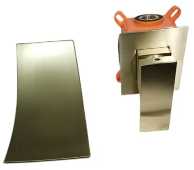 Robinet de baignoire cascade moderne à fixation murale pour lavabo Design dissimulé Finition dorée Eau chaude et froide
