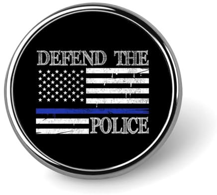 Runde Brosche mit amerikanischer Flagge, Polizei-Anstecker, Anstecknadel, Krawattennadel für Frauen und Männer, Büroangestellte, Lehrer, Dekoration