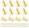 sourcing map 12Pcs 180 Degree Small Hinges for Wooden Box, 1.2 Long Folding Butt Hinges Cabinet Hinges with Screws for Cabinet Doors Wooden Box Drawer (Gold)
