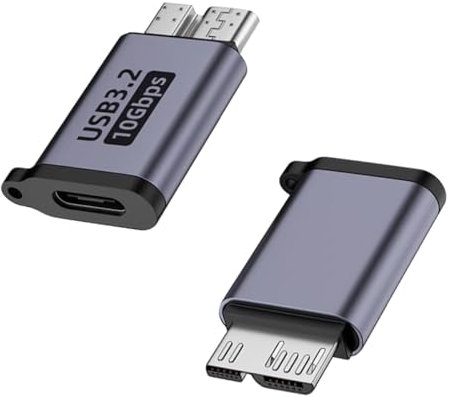 Danfetsoy 10Gbps Micro B to USB C Adapter, USB Type c Female to Micro B Male Adapter, USB to Micro B Converter Adapter for External Hard Drives, S5, Phone, Laptop (2 Pack)