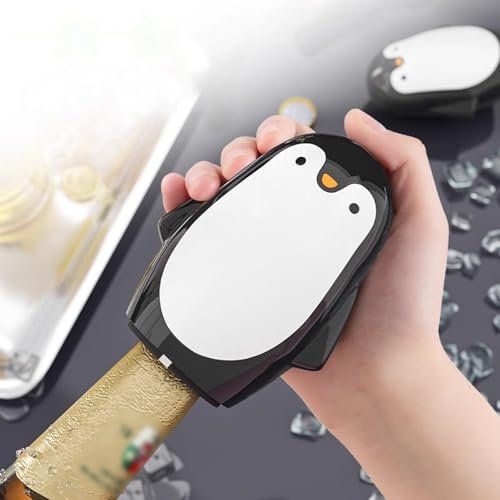 Bottle Opener, Automatic Portable Penguin Shaped Push Down Magnetic Beer Bottle Opener, No Damage Quick to Open Beer Cola Soda Top Cap Kitchen Gadgets Accessories,for Home Bar Camping