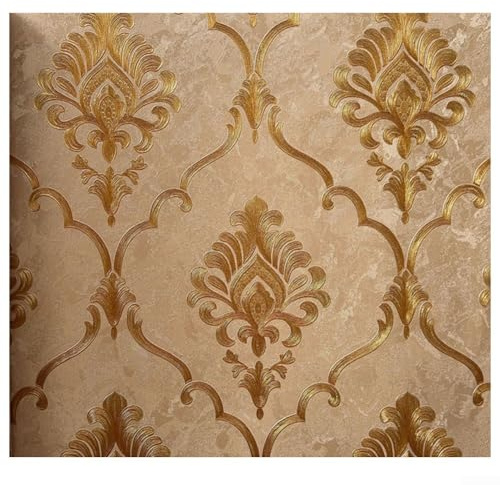 Classical Large Pattern Wallpaper 3D Embossed PVC Wall Covering Luxurious Damask Design for Living Room Bedroom 0.53 * 9.5M(E)