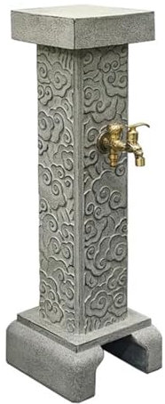 GAPECHNG Colonne D'Eau de Jardin En Pierre Antique, Robinet Double Antigel Tout En Cuivre, Fontaine D'Eau Extérieure, Borne D'Incendie Pour Jardin, Lavage D'Irrigation