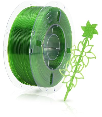 FilaBees Transparent Filament Clear PETG 1.75mm,Rapid PETG High Toughness 3D Printer Filament for Fast & High Precision Printing,Odorless,Better Flow,Green 1kg(2.2lbs)