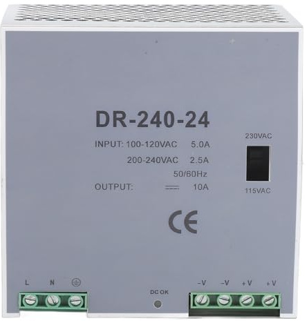 Switching Din Gara trasformatore convertitore 240 W Switching Din Alimentatore Protezione sovraccarico ad alta efficienza per il controllo elettrico Controllo elettrico Cancella (Output da 24 V.)