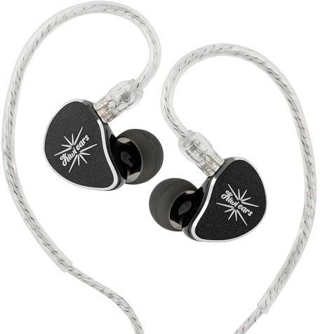 HIFIXAUDIO Kiwi Ears Belle In-Ear-Monitor, 10 mm DLC-Membrantreiber-Kopfhörer, HiFi-Ohrhörer mit abnehmbarem versilbertem 2-Pin-Kabel für audiophiles Gaming (ohne Mikrofon, Schwarz)