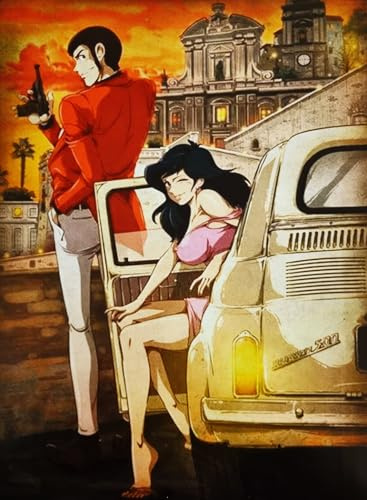KUSTOM ART Dekoratives Wandposter, Serie Cartoon Lupin III und Fujiko Mine, Kunstdruck auf beschichtetem Papier, 40 x 30 cm, ohne Rahmen