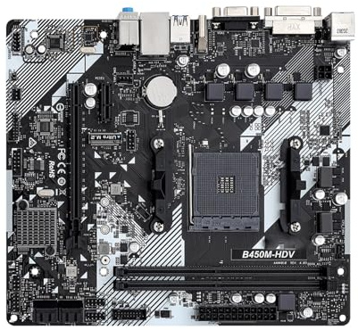 Scheda madre Scheda madre Fit For ASRock B450M-HDV R4.0 con 2 memorie DIMM DDR4, scheda M. AM4, supporta CPU Ryzen 5 5600 5600G R7 5700X3D 5800x3D