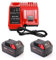 CYDZ® 2 pièces M18B5 18V 5.0Ah Remplacer la batterie pour Milwaukee M18 M18B M18B2 M18B4 M18BX C18 BC18B C18BX 48-11-1815 48-11-1828 48-11-1815 48-11-1820 48-11-1850 avec chargeur Milwaukee M18 M12