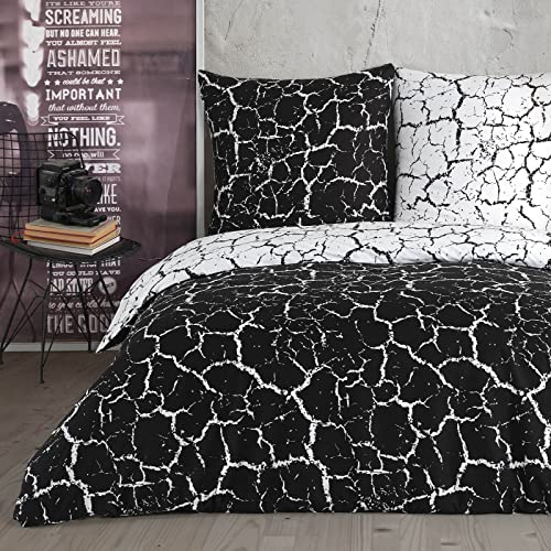Buymax® Bettwäsche 200x200 100% Baumwolle 3-Teilig Bettbezug - Bettwäsche-Sets 200 x 200cm mit 2 mal Kissenbezüge 80x80cm, ÖKO-TEX Renforcé-Bettdeckenbezug Set mit Reißverschluss