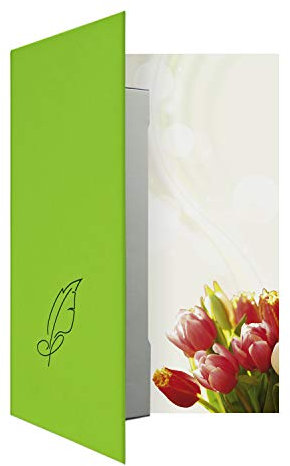 Briefpapiermappe Tulpenstrauß BM357 – 20 Blatt Designpapier DIN A4, 15 Umschläge DIN-lang – Hochwertiges Motivpapier Geburtstag, Einladung, Jubiläum, Liebesbrief, Blumen – Druckerpapier 90 g/m²