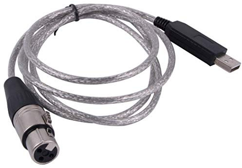 USB A DMX 512 Interfaccia Controller Dmx512 PC Stage Lighting Controller Dimmer Dongle RS485 Seriale 3pin XLR Converter Supporto Freestyler Software (15 piedi, Nero guscio USB)