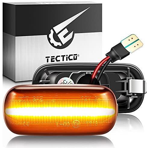 TECTICO LED Intermitentes Laterales Dinamicos Amarillo ámbar Coche Luz Intermitentes Compatible con Audi A3 S3 8P A4 S4 RS4 B6 B7 B8 A6 S6 RS6 C5 C7, 2 Piezas