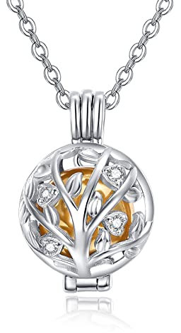 praymos Tree of Life Ashes Jewellery Urn Necklace for Ashes Keepsake Cremation Jewellery Urn for Ashes Hollow Waterdrop Pendant Teardrop Memorial Jewelry