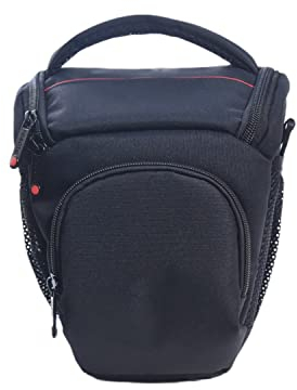 FOSOTO DSLR/SLR Camera Bag Compact Camera Shoulder Bag case Waterproof Compatible for Canon 4000D 2000D 850D M50 Mark II, Nikon D5600 D3300 D850 D5300, Sony Alpha 6400 with Extra Raincover (Black)