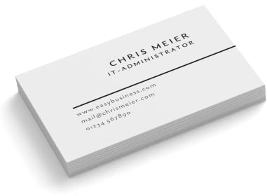 Visitenkarten drucken - Business - 1-seitig - Querformat - rechteckig - Menge + Farben + Papier zur Auswahl - sofort personalisieren (Weiß, 100 Stück)