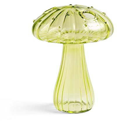 NLDGR Pilzförmige Glasvase, Pflanzgefäße, zarte Pilzglas-Knospenvasen, klare Hydrokultur-Vase, Glas, klare Pilz-Blumentopf-Vasen für Heimdekoration