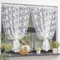Yaland Tenda decorativa in pizzo bianco con ricamo floreale, in voile, stile rustico, traslucida, con passante, 1 pezzo, altezza x larghezza 60 x 130 cm