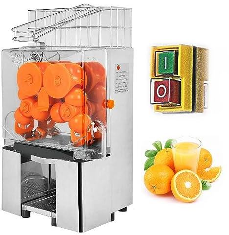 SYUFRE 120W Electric Orange Juicer with scrap box, automatic Extractors 22-30Pcs/Min Commercial Fresh Juice machine 40-80mm Inlet Press Blender Juice Beverage Making Machine