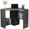 Sedol Computer Desk - Wellington Compact Corner Desk with Storage - Space-Saving Corner Table with 2 Undershelves - Small Corner Desk for Bedroom, Home Office, Study, Gaming, Workstation (Grey)