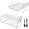Louttary Air Fryer Rack for Ninja Dual Air Fryer, 2-Piece Rack with 4 Skewers, Brush and Clips, for Double Basket Air Fryers