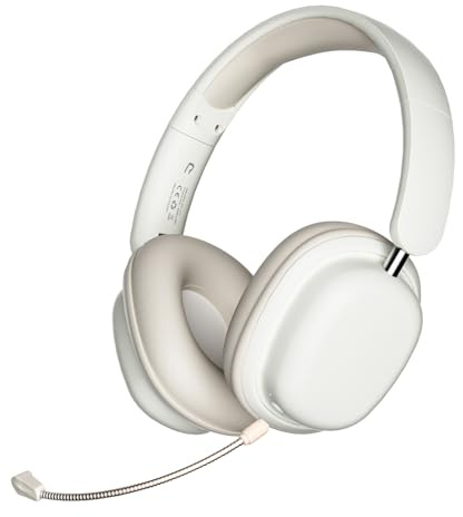 Fiauli Bluetooth Headphones Over Ear,HIFI Stereo Wireless Bluetooth Headphones,Bluetooth 5.3 WIreless Headphones Over Ear With Mic,Adjustable Foldable Headphones,20H Playtime for Travel (White)