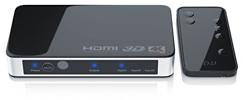 CSL - HDMI Switch 4k 60Hz - 3 in 1 out - 4k Ultra HD - mit Fernbedieung - automatische Umschaltung - 3 Port HDMI Verteiler Umschalter - 4096x2160 - kompatibel mit Fire TV Stick UHD TV PS4 PS5 Xbox DVD