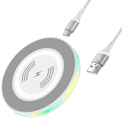 15W Wireless Charger Schnelles Induktive Ladestation für Google Pixel 9/8/8 Pro/7/7a/6/5XL, Kabelloses Handy Ladegerät LadePad für Samsung Galaxy S25/S24/S23 Ultra/S22+/S21/S20, iPhone 16/15/14/13/12