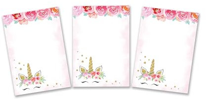 12 Mini-Notizblöcke Unicorn Einhorn Mitgebsel für Mädchen Kindergeburtstag Gastgeschenke Mädchengeburtstag / A7-Format