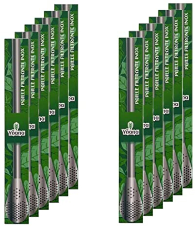 Lote de 12 pajitas filtrantes mate de 17,5 cm – Bombilla
