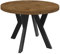 Dekori Möbel Runder Ausziehbarer Tisch für Esszimmer mit Holzbeinen, Pero, Loft-Stil, Skandinavische, Durchmesser Varianten: von 90 bis 220 cm (Eiche Lefkas/Schwarz, 120/220 cm)