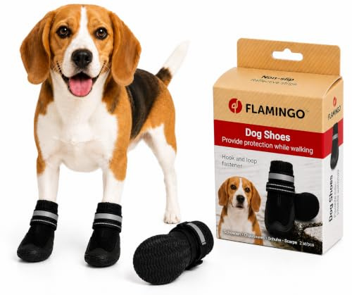 hundeschuhe - Gayo - 2 Stück - schwarz - S - 7x6,2x12,4 cm - atmungsaktives Mesh - Harte Sohle - rutschfest - reflektierend