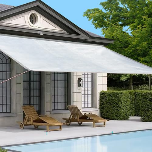 Rete ombreggiante alluminio HDPE 99% anti UV isolante pergola terrazzo | 2x5m Vela ombra Telone parasole riflettente Protezione solare Schermo privacy ombra argento per balcone giardino